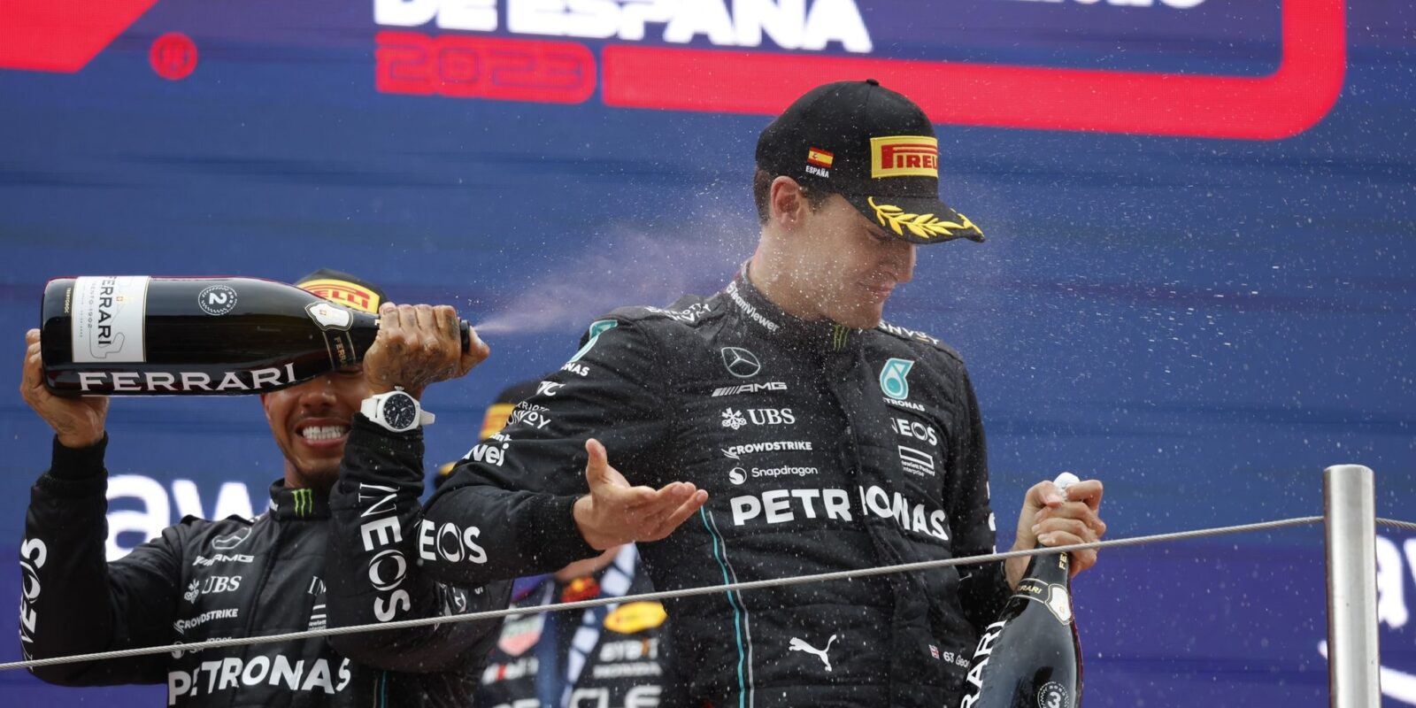 Verstappen, Hamilton a Russell o Velké ceně Španělska