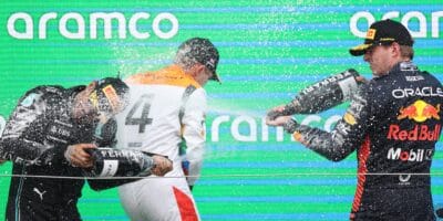 Verstappen, Norris a Hamilton o Velké ceně Velké Británie