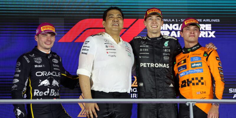 Russell, Verstappen a Norris o VC Singapuru