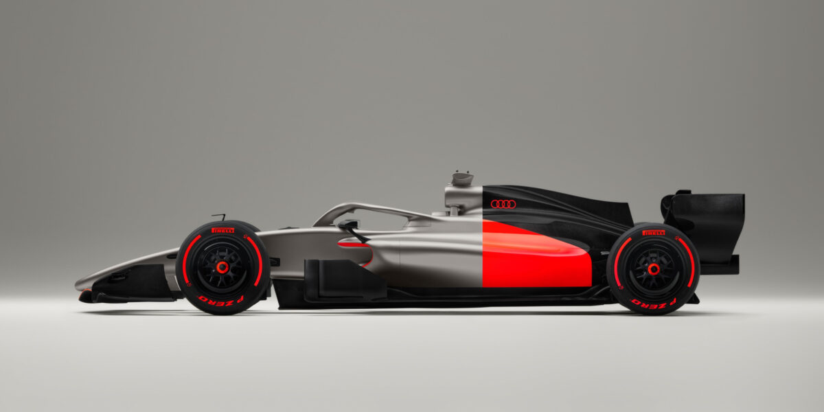 Nově představený koncept vozu Audi na sezónu 2026 (k datu 12.11.2025).