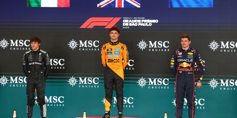 Vyjádření nejlepší trojice dnešního závodu na Interlagosu