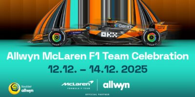 Allwyn zve na oslavy týmu McLaren v Praze