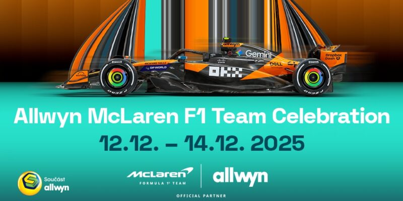 Allwyn zve na oslavy týmu McLaren v Praze