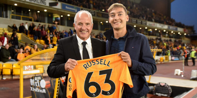George Russell na zápase svého oblíbeného klubu